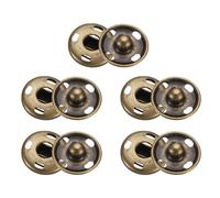 sourcing map 5 Set Sew-on Snap Buttons 15mm Metal Snap Fastener Buttons Fastener Press-Stud Clasps for Closure Purse Handbag Clothes Sewing Craft, Bronze