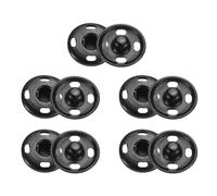 sourcing map 5 Set Sew-on Snap Buttons 15mm Metal Snap Fastener Buttons Fastener Press-Stud Clasps for Closure Purse Handbag Clothes Sewing Craft, Matt Black