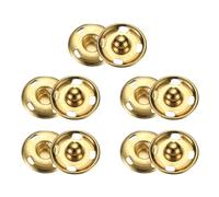 sourcing map 5 Set Sew-on Snap Buttons 17mm Metal Snap Fastener Buttons Fastener Press-Stud Clasps for Closure Purse Handbag Clothes Sewing Craft, Gold