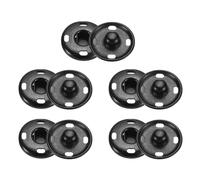 sourcing map 5 Set Sew-on Snap Buttons 17mm Metal Snap Fastener Buttons Fastener Press-Stud Clasps for Closure Purse Handbag Clothes Sewing Craft, Matt Black