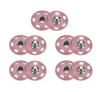 sourcing map 5 Set Sew-on Snap Buttons 19mm Metal Snap Fastener Buttons, Bag Clasps and Closures, Fastener Press-Stud Clasps for Purse Handbag Clothes Sewing Craft, Pink