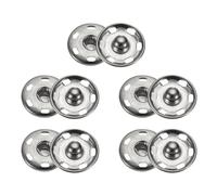 sourcing map 5 Set Sew-on Snap Buttons 19mm Metal Snap Fastener Buttons Fastener Press-Stud Clasps for Closure Purse Handbag Clothes Sewing Craft, Silver