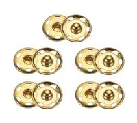 sourcing map 5 Set Sew-on Snap Buttons 19mm Metal Snap Fastener Buttons Fastener Press-Stud Clasps for Closure Purse Handbag Clothes Sewing Craft, Gold