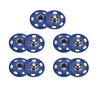 sourcing map 5 Set Sew-on Snap Buttons 19mm Metal Snap Fastener Buttons Fastener Press-Stud Clasps for Closure Purse Handbag Clothes Sewing Craft, Sapphire Blue