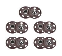 sourcing map 5 Set Sew-on Snap Buttons 19mm Metal Snap Fastener Buttons Fastener Press-Stud Clasps for Closure Purse Handbag Clothes Sewing Craft, Coffee