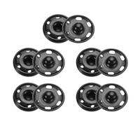 sourcing map 5 Set Sew-on Snap Buttons 19mm Metal Snap Fastener Buttons Fastener Press-Stud Clasps for Closure Purse Handbag Clothes Sewing Craft, Matt Black