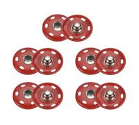 sourcing map 5 Set Sew-on Snap Buttons 21mm Metal Snap Fastener Buttons Fastener Press-Stud Clasps for Closure Purse Handbag Clothes Sewing Craft, Red