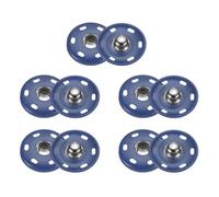 sourcing map 5 Set Sew-on Snap Buttons 21mm Metal Snap Fastener Buttons Fastener Press-Stud Clasps for Closure Purse Handbag Clothes Sewing Craft, Navy Blue
