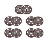 sourcing map 5 Set Sew-on Snap Buttons 21mm Metal Snap Fastener Buttons Fastener Press-Stud Clasps for Closure Purse Handbag Clothes Sewing Craft, Coffee