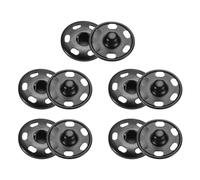 sourcing map 5 Set Sew-on Snap Buttons 23mm Metal Snap Fastener Buttons Fastener Press-Stud Clasps for Closure Purse Handbag Clothes Sewing Craft, Matt Black