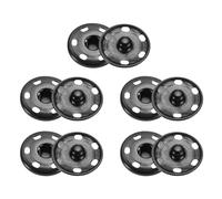 sourcing map 5 Set Sew-on Snap Buttons 25mm Metal Snap Fastener Buttons Fastener Press-Stud Clasps for Closure Purse Handbag Clothes Sewing Craft, Matt Black