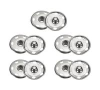 sourcing map 5 Set Sew-on Snap Buttons 25mm Metal Snap Fastener Buttons Fastener Press-Stud Clasps for Closure Purse Handbag Clothes Sewing Craft, Silver