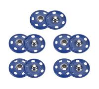 sourcing map 5 Set Sew-on Snap Buttons 25mm Metal Snap Fastener Buttons Fastener Press-Stud Clasps for Closure Purse Handbag Clothes Sewing Craft, Sapphire Blue