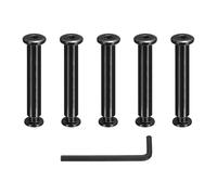 sourcing map 5 Sets Binding Post Screw, M8x18mm Bolts Female 10x58mm Hex Drive Socket Cap Screw Rivets Chicago Screws Furniture Bolts Stainless Steel with Wrench for Furniture Repair, Black