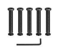 sourcing map 5 Sets Binding Post Screw, M8x18mm Bolts Female 10x63mm Hex Drive Socket Cap Screw Rivets Chicago Screws Furniture Bolts Stainless Steel with Wrench for Furniture Repair, Black