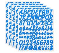 sourcing map 5 Sheet 420 Pcs Letter Number Stickers Kit, 1 Inch Self Adhesive Vinyl Cursive Alphabet Decals Script for Mailbox Sign DIY Crafts Decor, Light Blue