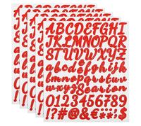 sourcing map 5 Sheet 420 Pcs Letter Number Stickers Kit, 1 Inch Self Adhesive Vinyl Cursive Alphabet Decals Script for Mailbox Sign DIY Crafts Decor, Red