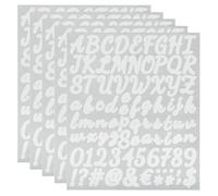 sourcing map 5 Sheet 420 Pcs Letter Number Stickers Kit, 1 Inch Self Adhesive Vinyl Cursive Alphabet Decals Script for Mailbox Sign DIY Crafts Decor, White