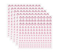 sourcing map 5 Sheet/825pcs Rhinestone Adhesive Stickers Self Adhesive Acrylic Gem Sticker 3/4/5/6mm Plastic Face Bling Gem Stones Jewel for Nail Art Craft Clothes DIY Makeup, Light Pink