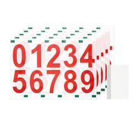 sourcing map 5 Sheets/50 Pcs Mailbox Numbers for Outside, 2 Inch 0-9 Vinyl Self-Adhesive Numbers Stickers Waterproof House Sticker with Scraper for Signs Doors Address, Red