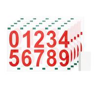 sourcing map 5 Sheets/50 Pcs Mailbox Numbers for Outside, 3 Inch 0-9 Vinyl Self-Adhesive Numbers Stickers Waterproof House Sticker with Scraper for Signs Doors Address, Red