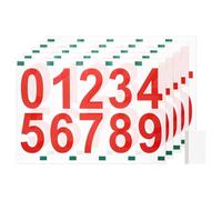 sourcing map 5 Sheets/50 Pcs Mailbox Numbers for Outside, 4 Inch 0-9 Vinyl Self-Adhesive Numbers Stickers Waterproof House Sticker with Scraper for Signs Doors Address, Red