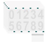 sourcing map 5 Sheets/50 Pcs Reflective Mailbox Numbers for Outside, 4 Inch 0-9 Vinyl Self-Adhesive Numbers Stickers Waterproof House Sticker with Scraper for Signs Doors Address, White