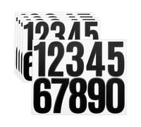 sourcing map 5 Sheets Vinyl House Numbers, 3 Inch Waterproof Self-Adhesive Number Stickers for Mailbox, Sign, Window, Door, Address Number, Black