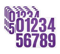 sourcing map 5 Sheets Vinyl House Numbers, 4 Inch Waterproof Self-Adhesive Number Stickers for Mailbox, Sign, Window, Door, Address Number, Purple
