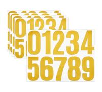 sourcing map 5 Sheets Vinyl House Numbers, 4 Inch Waterproof Self-Adhesive Number Stickers for Mailbox, Sign, Window, Door, Address Number, Yellow