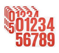 sourcing map 5 Sheets Vinyl House Numbers, 4 Inch Waterproof Self-Adhesive Number Stickers for Mailbox, Sign, Window, Door, Address Number, Red