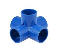 sourcing map 5-Way Elbow PVC Pipe Fitting Furniture Grade 32mm Size Tee Corner Fittings Blue 5Pcs