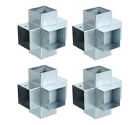 sourcing map 5-Way Gazebo Brackets Kit, Right Angle Corner Bracket Woodworking DIY Post Base Kit for 1.6" x 1.6" Lumber for Outdoor Patio Gazebo Log Cabins (4 Pack)