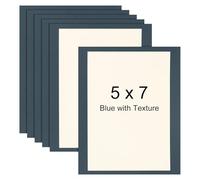 sourcing map 5 x 7 Cardboard Picture Frame, 6pcs Blue with Texture Photo Wall Display Paper Frame with Clear Film for Children's Drawing Artwork Display Gallery Wall Frame Exhibition