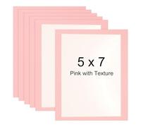 sourcing map 5 x 7 Cardboard Picture Frame, 6pcs Pink with Texture Photo Wall Display Paper Frame with Clear Film for Children's Drawing Artwork Display Gallery Wall Frame Exhibition