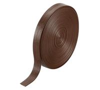 sourcing map 5 Yard 10mm PU Faux Leather Strips, Fold Over Leather Strap Roll Double Sided Faux Supplies for DIY Craft Projects, Brown