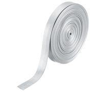 sourcing map 5 Yard 10mm PU Faux Leather Strips, Fold Over Leather Strap Roll Double Sided Faux Supplies for DIY Craft Projects, Silver