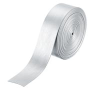 sourcing map 5 Yard 25mm PU Faux Leather Strips, Fold Over Leather Strap Roll Double Sided Faux Supplies for DIY Craft Projects, Silver