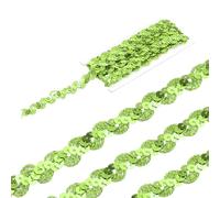 sourcing map 5 Yard Sequins Beaded Lace Trim 0.6 Inch Wave Sequin Braid Trim Strip Paillette Ribbon for Crafts, Embellishments, DIY Sewing Costume, Light Green