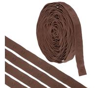 sourcing map 5 Yard Snap Button Tape Double Buckle for Sewing, Cotton Snap Button Trim Fastener Buckles Tape for Clothes Fabric DIY Craft, Dark Brown
