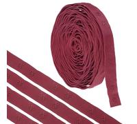 sourcing map 5 Yard Snap Button Tape Double Buckle for Sewing, Cotton Snap Button Trim Fastener Buckles Tape for Clothes Fabric DIY Craft, Burgundy Red