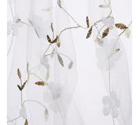 sourcing map 5 Yard Tulle Fabric 175"x51"3D Applique Flower Embroidery Mesh Lace Fabric for DIY Handmade Clothing Wedding Dress Skirt Home Curtain Decoration, White