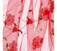 sourcing map 5 Yard Tulle Fabric 175"x51"3D Applique Flower Embroidery Mesh Lace Fabric for DIY Handmade Clothing Wedding Dress Skirt Home Curtain Decoration, Red