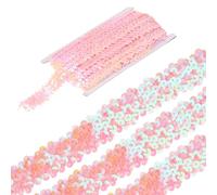 sourcing map 5 Yards 1.2 Inch Elastic Sequins Trim 3 Row Flat Sequin Strip Paillette Fabric Ribbon for Crafts DIY Fringe Sewing Costume Dress, Pink