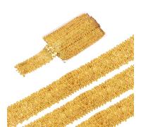 sourcing map 5 Yards 1.9 Inch Elastic Sequins Trim Flat Sequin Strip Paillette Fabric Ribbon for Crafts DIY Fringe Sewing Costume Dress, Laser Gold