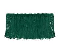 sourcing map 5 Yards 4 Inch Chainette Fringe Trim Tassel Sewing Trim Polyester Fringe Trim Ribbon for DIY Sewing Crafts Clothing Lamp Shade Decoration, Dark Green