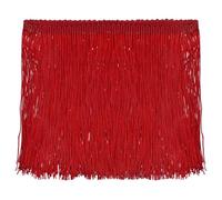 Sourcing Map 5 Yards 6 Inch Chainette Fringe Trim Tassel Sewing Trim Polyester Fringe Ribbon for DIY Sewing Crafts Clothing Lamp Shade Decoration, Dark Red