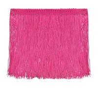 Sourcing Map 5 Yards 6 Inch Chainette Fringe Trim Tassel Sewing Trim Polyester Fringe Ribbon for DIY Sewing Crafts Clothing Lamp Shade Decoration, Rose Red