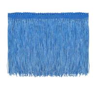 Sourcing Map 5 Yards 6 Inch Chainette Fringe Trim Tassel Sewing Trim Polyester Fringe Ribbon for DIY Sewing Crafts Clothing Lamp Shade Decoration, Sky Blue