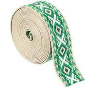 sourcing map 5 Yards Cotton Webbing Strap, 2-inch(50mm) Jacquard Webbing Ribbon Embroidery Polyester Webbing Straps Purse Strap Belt for Purse Bag Crafts Clothing, Green-White